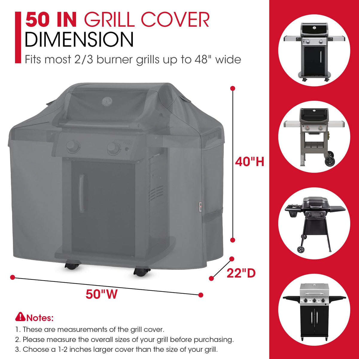 Unicook grill cover with side ventilation keeps moisture in check for longer-lasting protection.