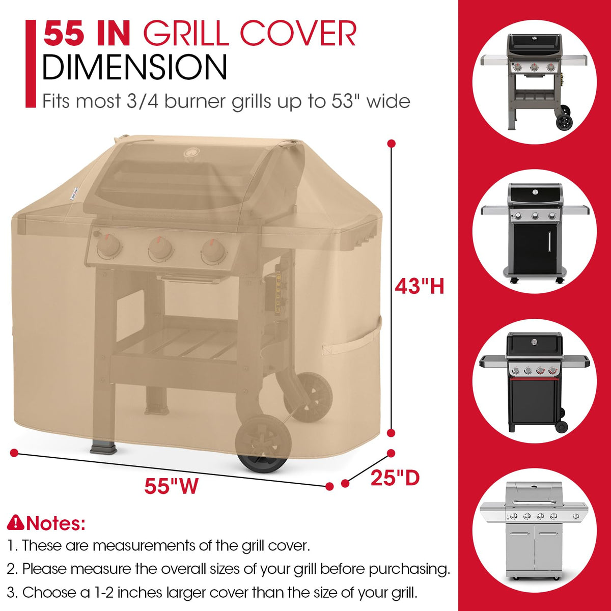 Unicook waterproof material sheds rain from the outdoor grill