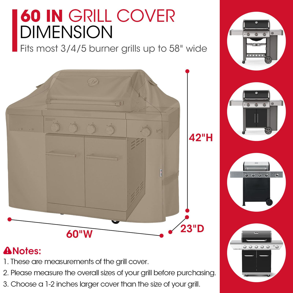 Unicook grill cover waterproof seam detail ensures dry grill in rain.