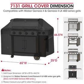 Unicook heavy-duty fade-resistant fabric close-up shows durable material shields grill year-round.