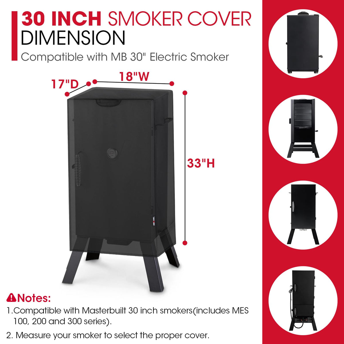 Unicook heavy-duty waterproof cover protects 30-inch smokers in all weather