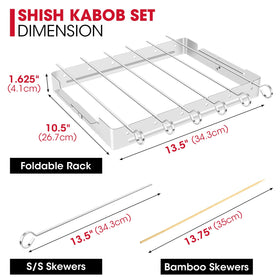 Special notches keep kabobs steady for even cooking