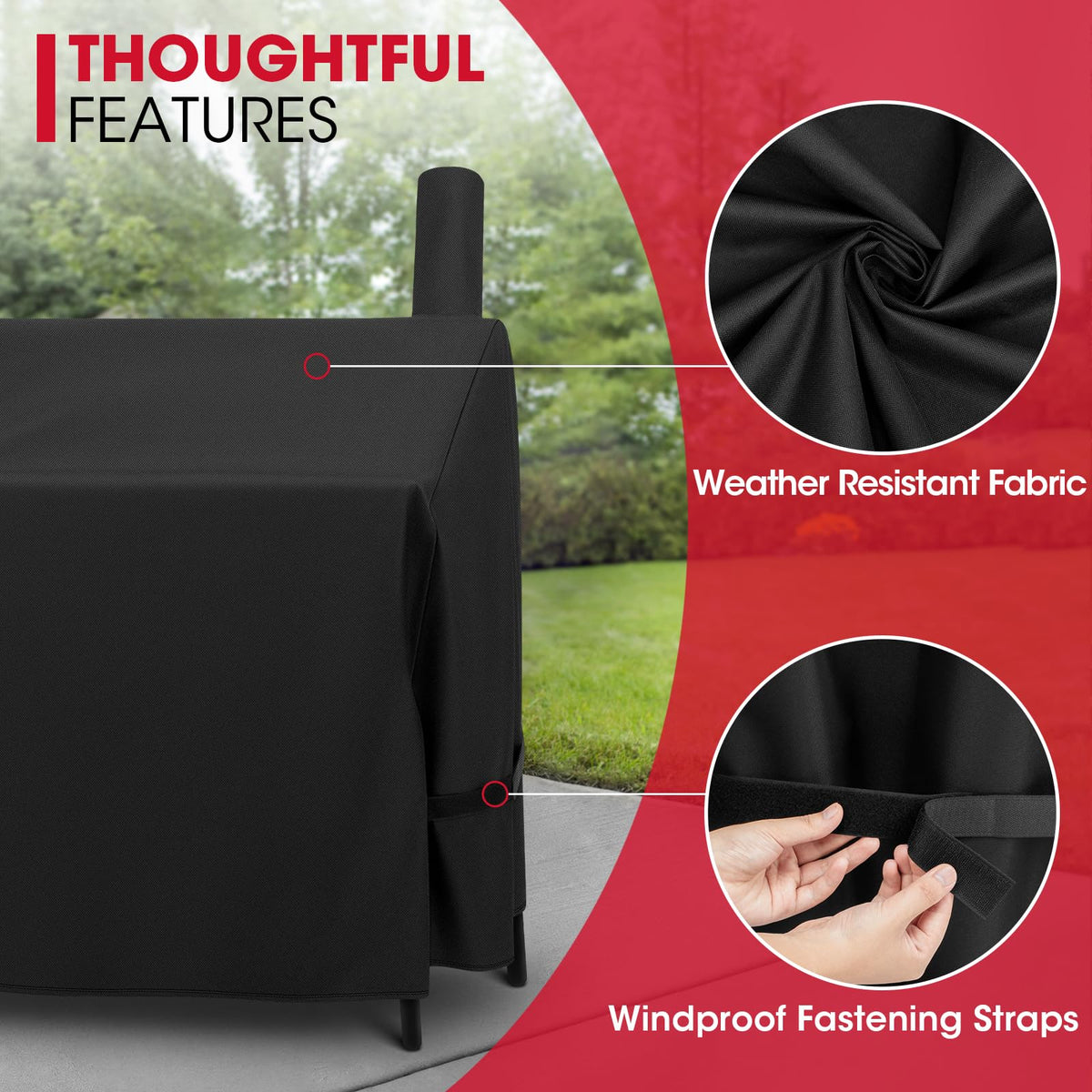 Unicook offset smoker cover easy cleaning with hose after use