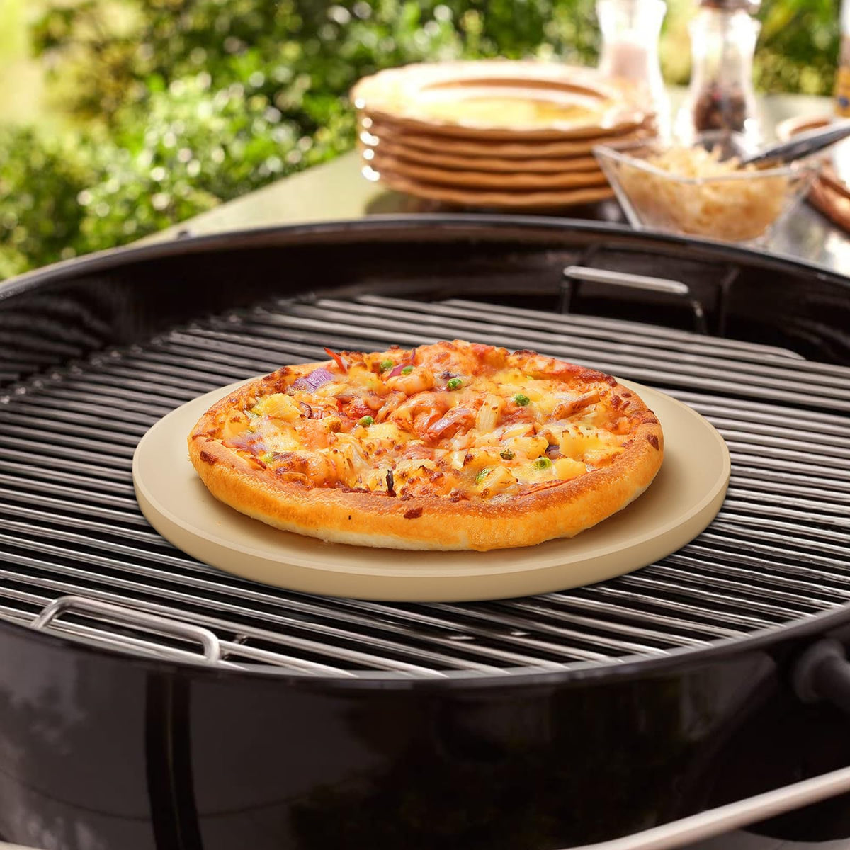 Unicook 12-inch round stone's size ensures even heat and ample baked goods.