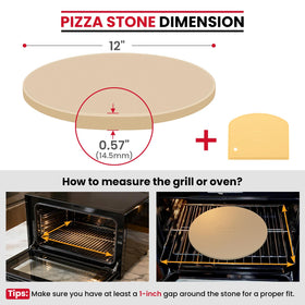 Unicook pizza stone crisp crust illustration showing pores that reduce soggy areas for toppings.
