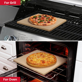 Unicook rectangular stone fits ovens and grills with proper clearance