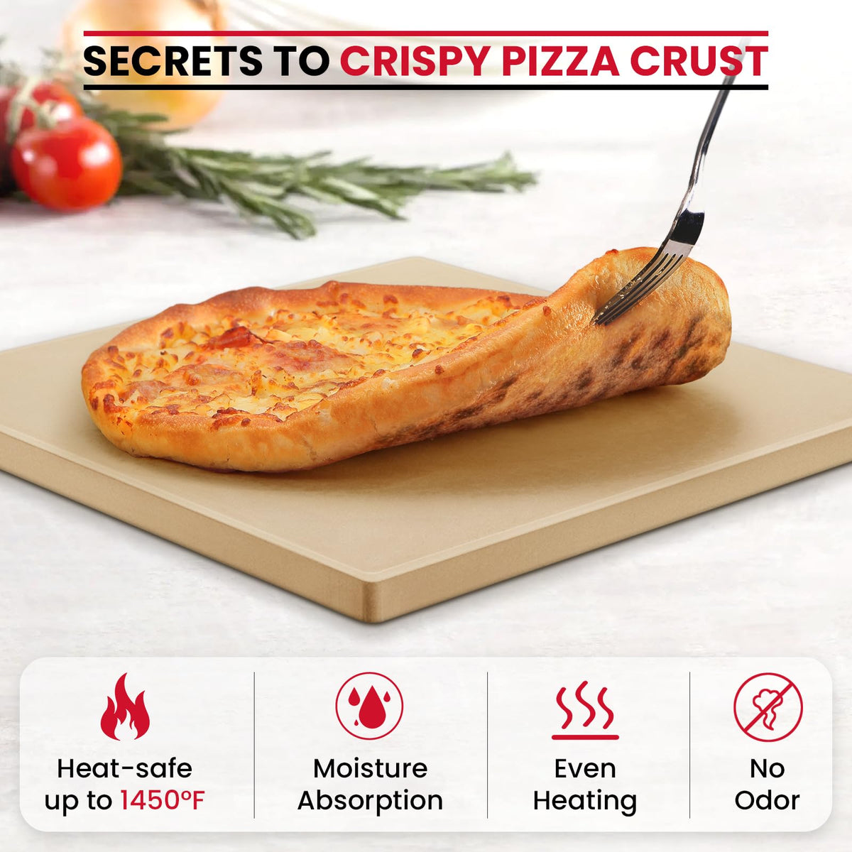 Unicook stone reversible surface allows baking on either side.