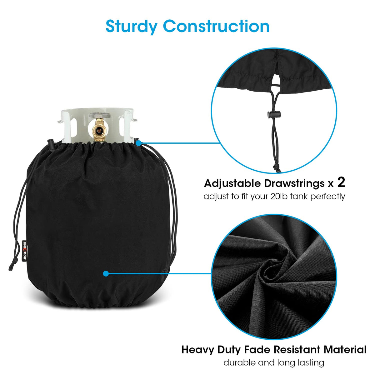 Fits standard 20lb cylinders measuring 14 inches diameter by 16.5 inches high.