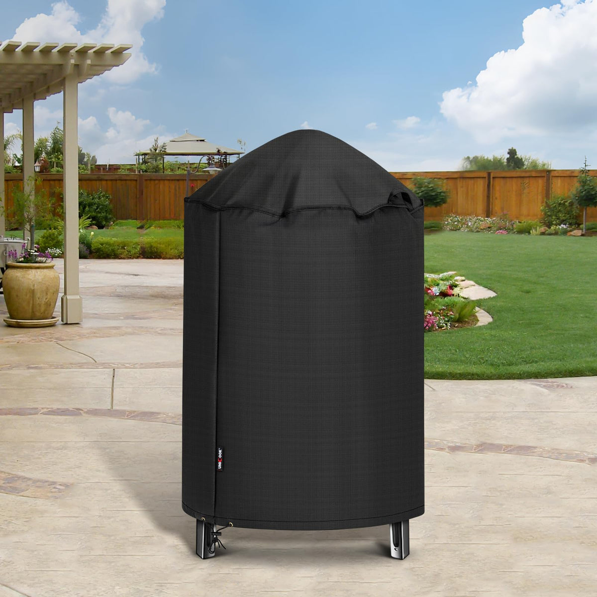 Unicook round smoker cover fits Char-Griller, Akorn Kamado, Pit Barrel Cooker.