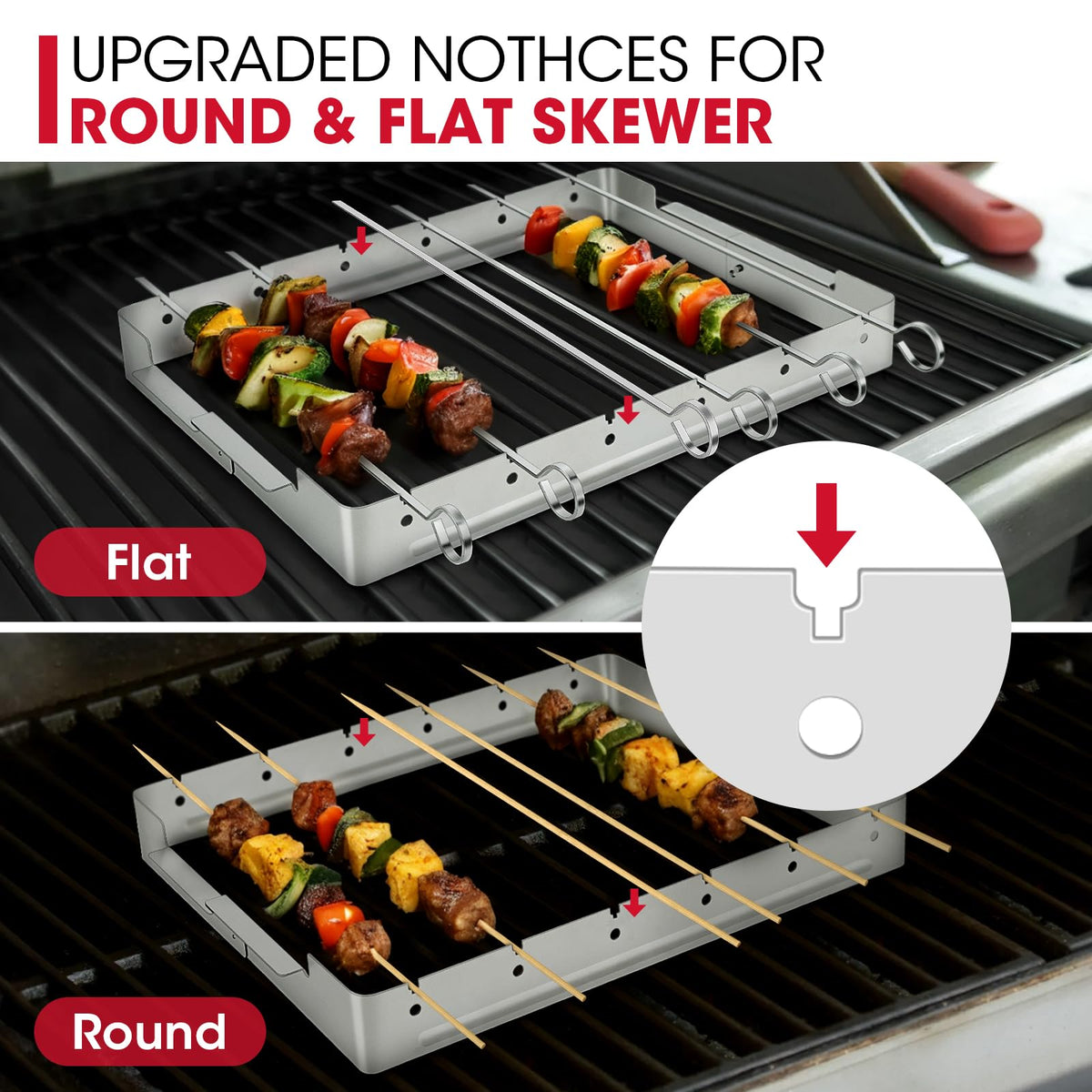 Soak bamboo skewers before grilling to prevent scorching