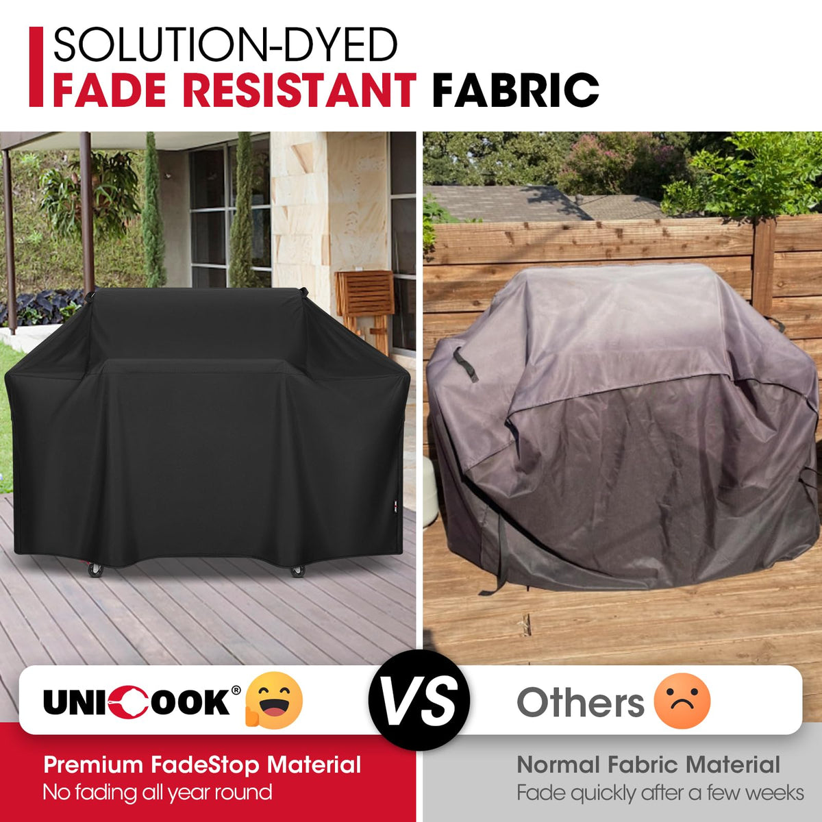 Unicook wide compatibility cover fits grills up to 69 inches wide.