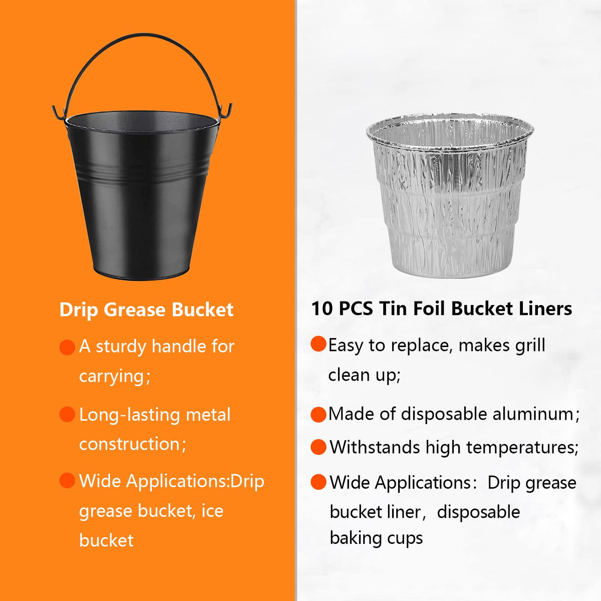 Unidanho drip bucket liners ready for quick replacement during grilling.