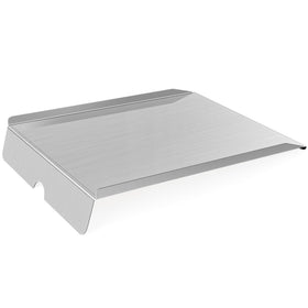 Unidanho drip tray heat baffle front view highlights rugged stainless steel construction