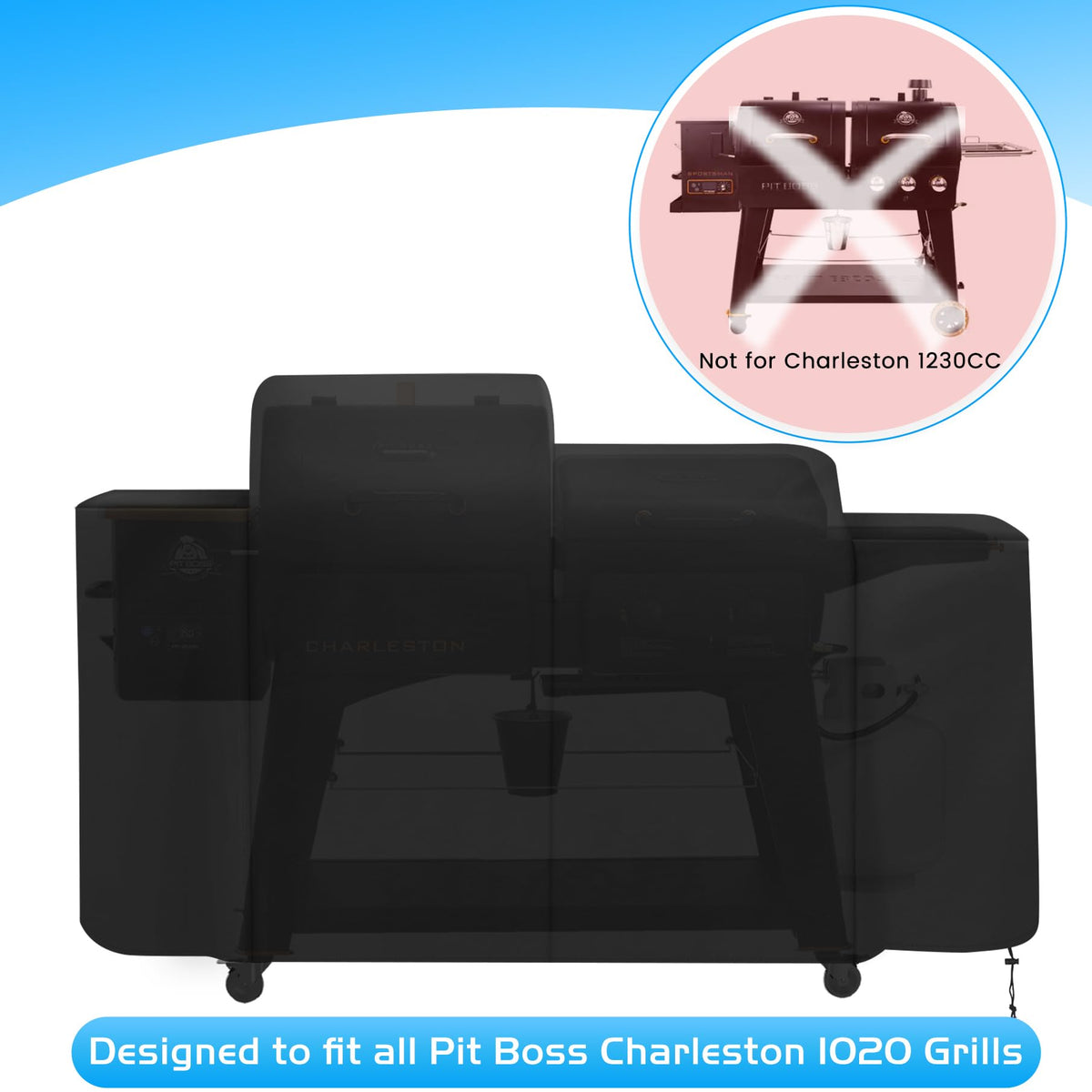 Easily cleaned Unidanho PB1020NX grill cover shown wiped with damp cloth