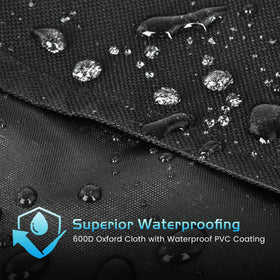 Close-up of Unidanho PB1020NX grill cover material detail showing heavy-duty fabric