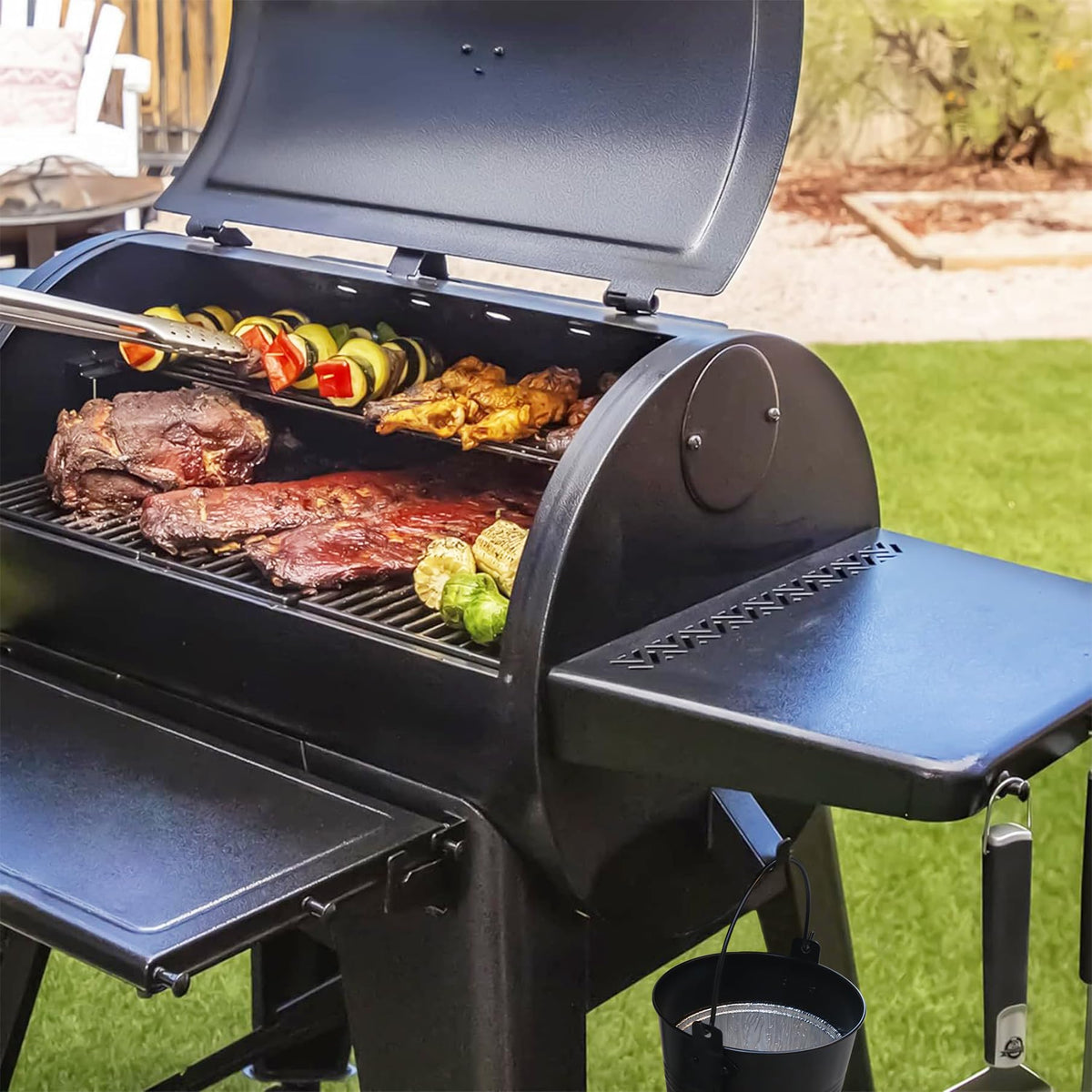 Unidanho pellet grill bucket size helps plan storage and use.