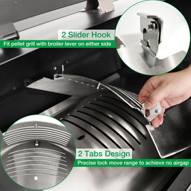 Unidanho flame slide cover 74518 enables precise flame control during grilling.
