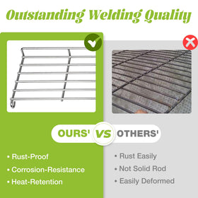 Unidanho warming rack rod detail emphasizing solid SUS304 material.