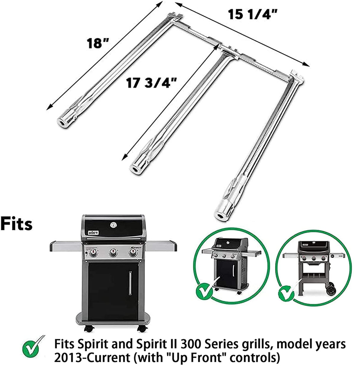 uniflasy-18in-main-burner-tubes-weber-spirit-installation-ready replacement supports easy DIY swap.