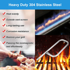 Uniflasy 304 stainless steel burner tube as replacement part for Weber Q