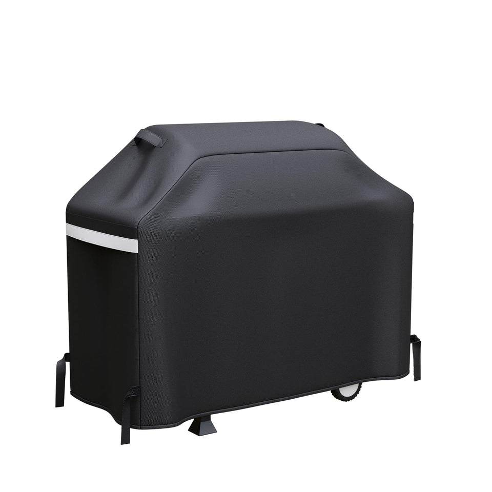Uniflasy 65-inch grill cover front view showing full coverage for wide grills to protect from weather and sun