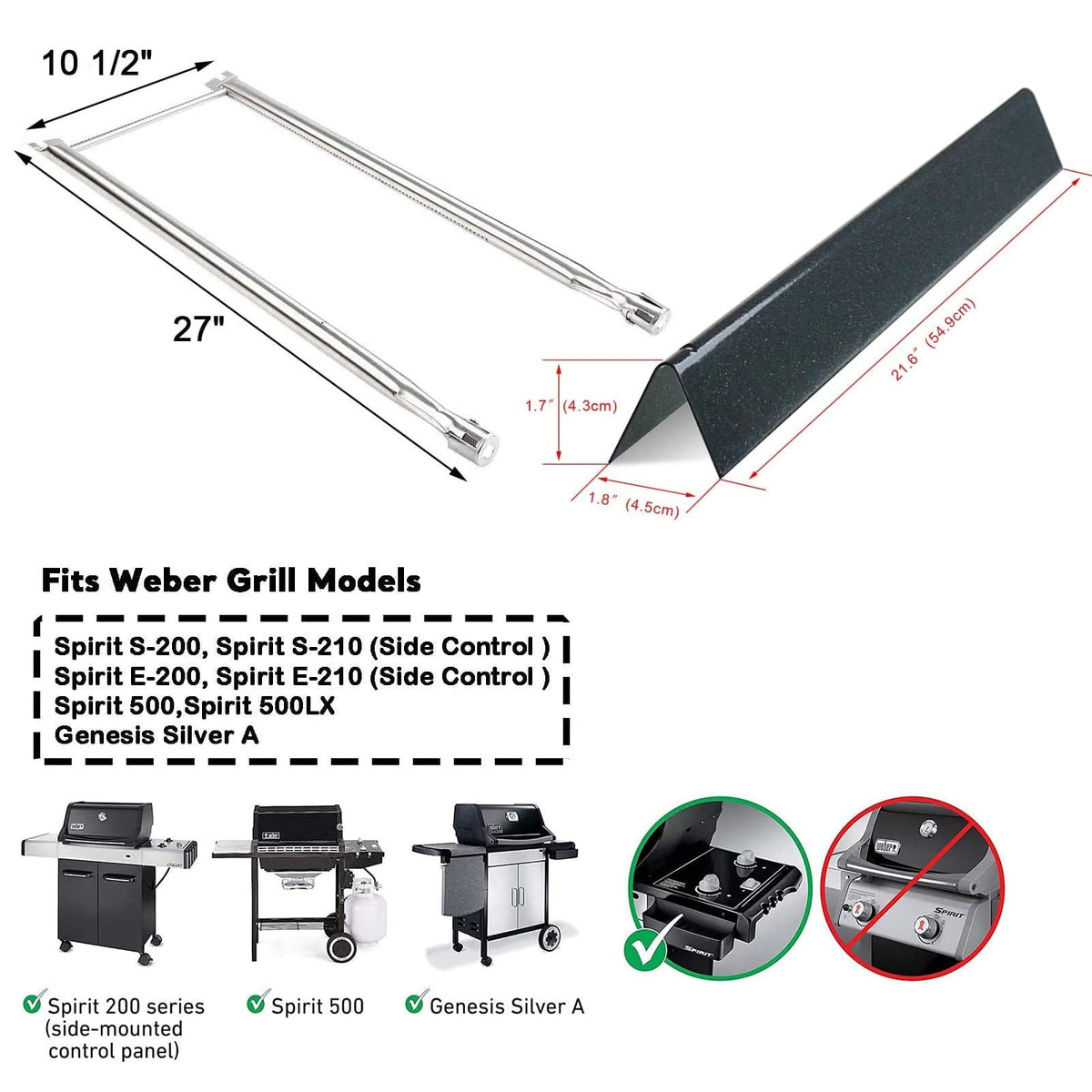 Uniflasy 7507 crossover tube ready to restore even heat distribution on Weber grills.