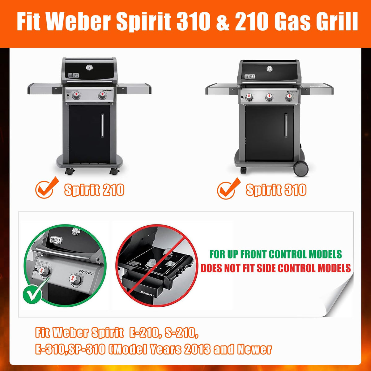 Uniflasy igniter button kit for Weber Spirit S210 with Up Front controls