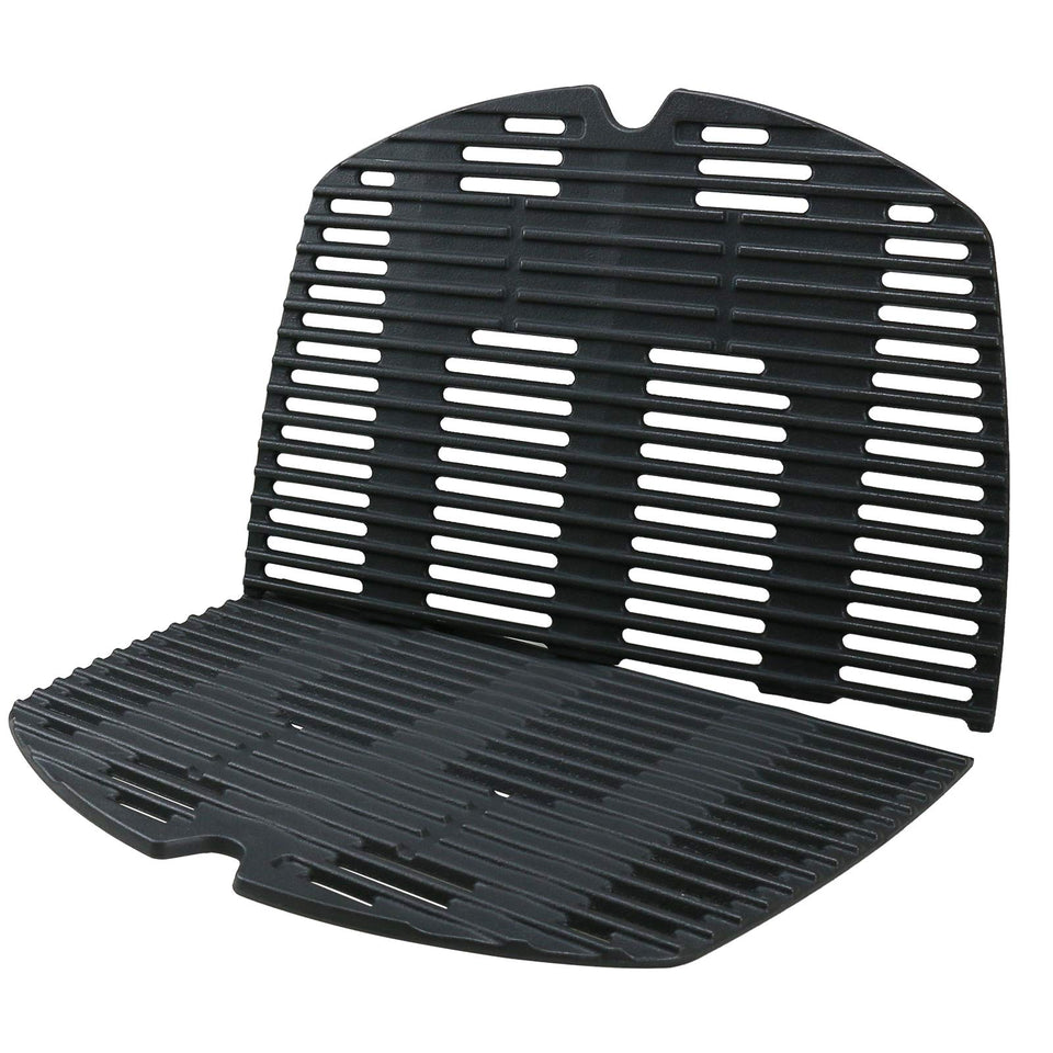 Uniflasy 7646 cast iron grates on Weber Q300 deliver even heat for precise searing