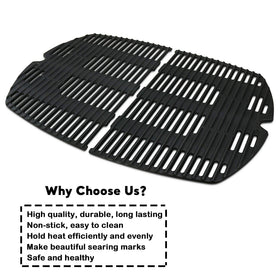 Uniflasy 7646 cast iron grates for Weber Q3000 promote strong sear marks and flavor