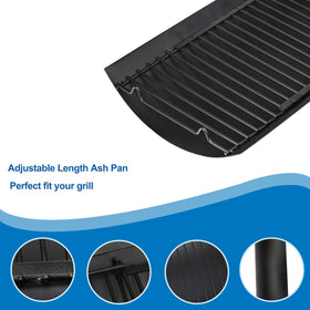 Uniflasy adjustable ash pan length from 15.75 to 27.56 inches