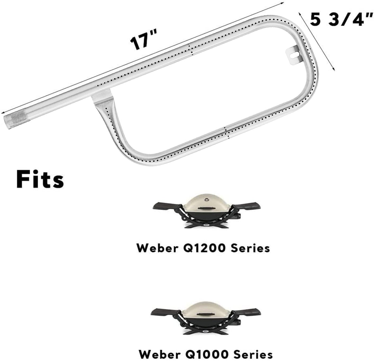 Uniflasy 60040 burner tube compatible with Weber Q1000 and Q1200 models