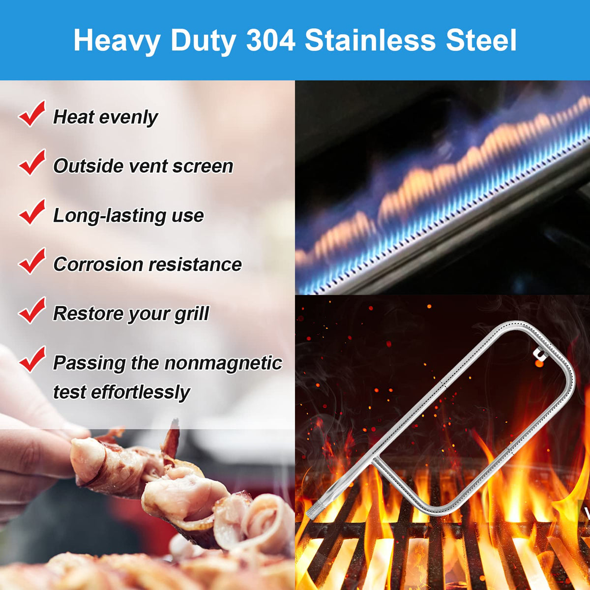 Burner tube package includes screw and installation instructions
