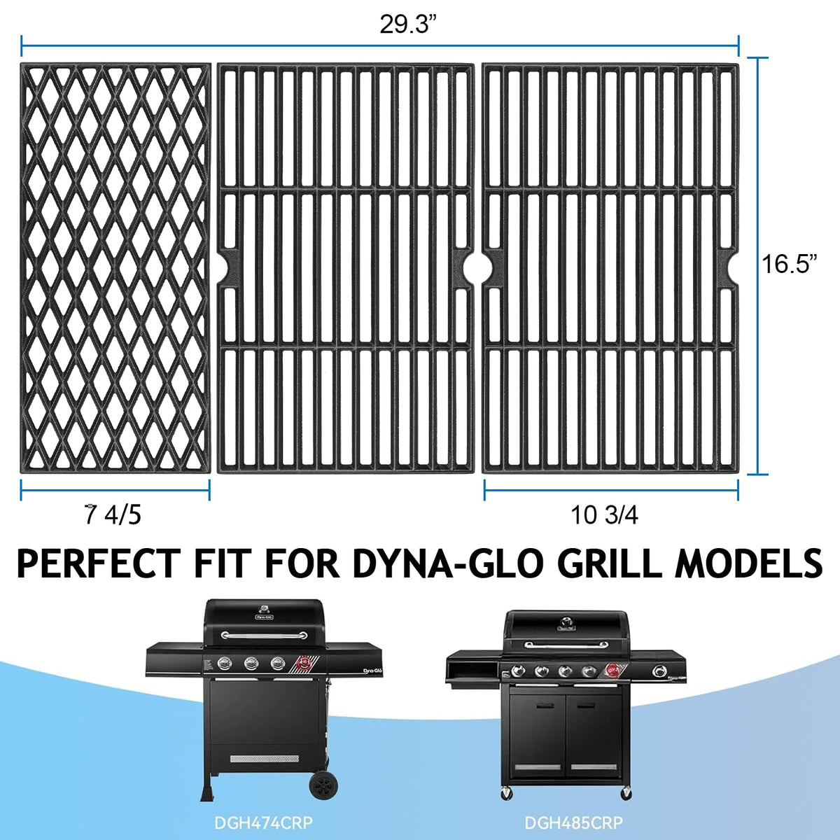 Uniflasy cast iron grate for DGB495SDP-D preserves heat for flavorful char.