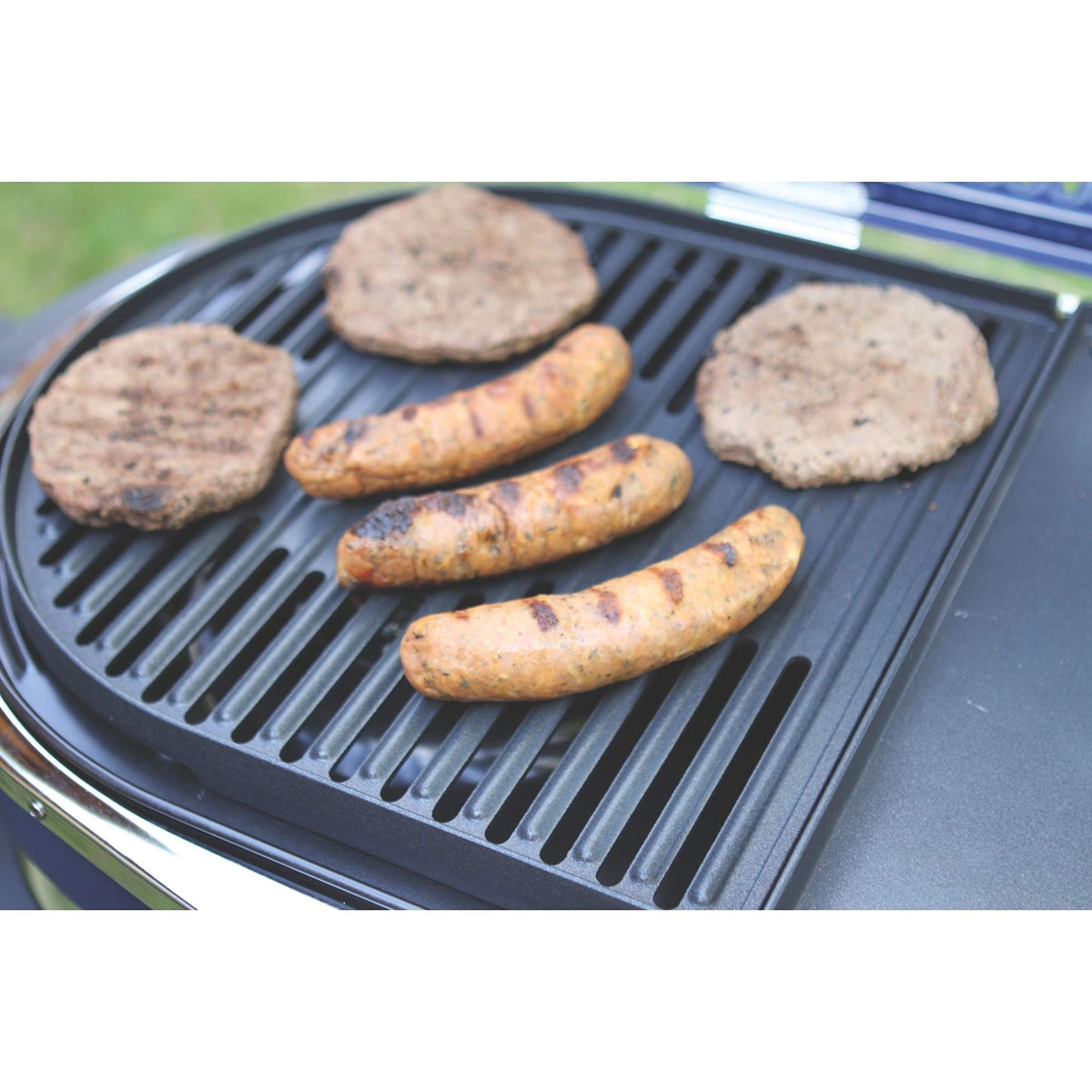 Uniflasy cast iron grill grates lip edge prevents food from falling off