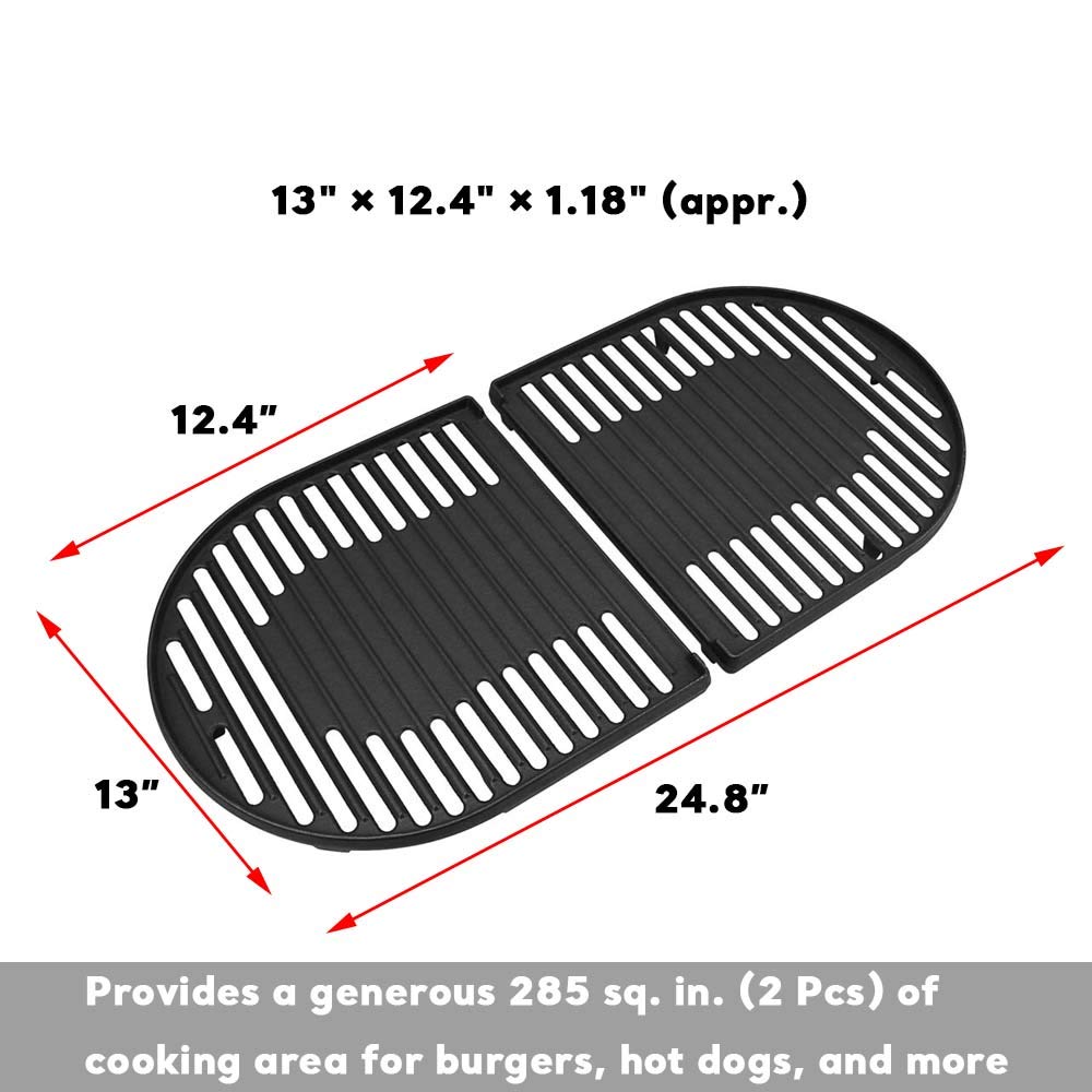 Uniflasy cast iron grill grates on Coleman RoadTrip for versatile grilling