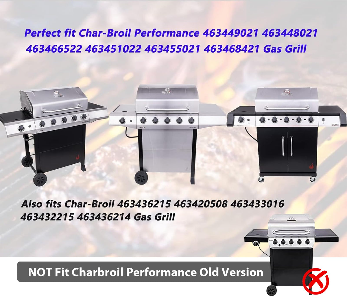 Uniflasy replacement grate for Char-Broil Performance 5-Burner with seamless fit.