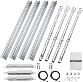 Uniflasy Char-Broil 4-Burner heat plates in stainless steel protect burners.