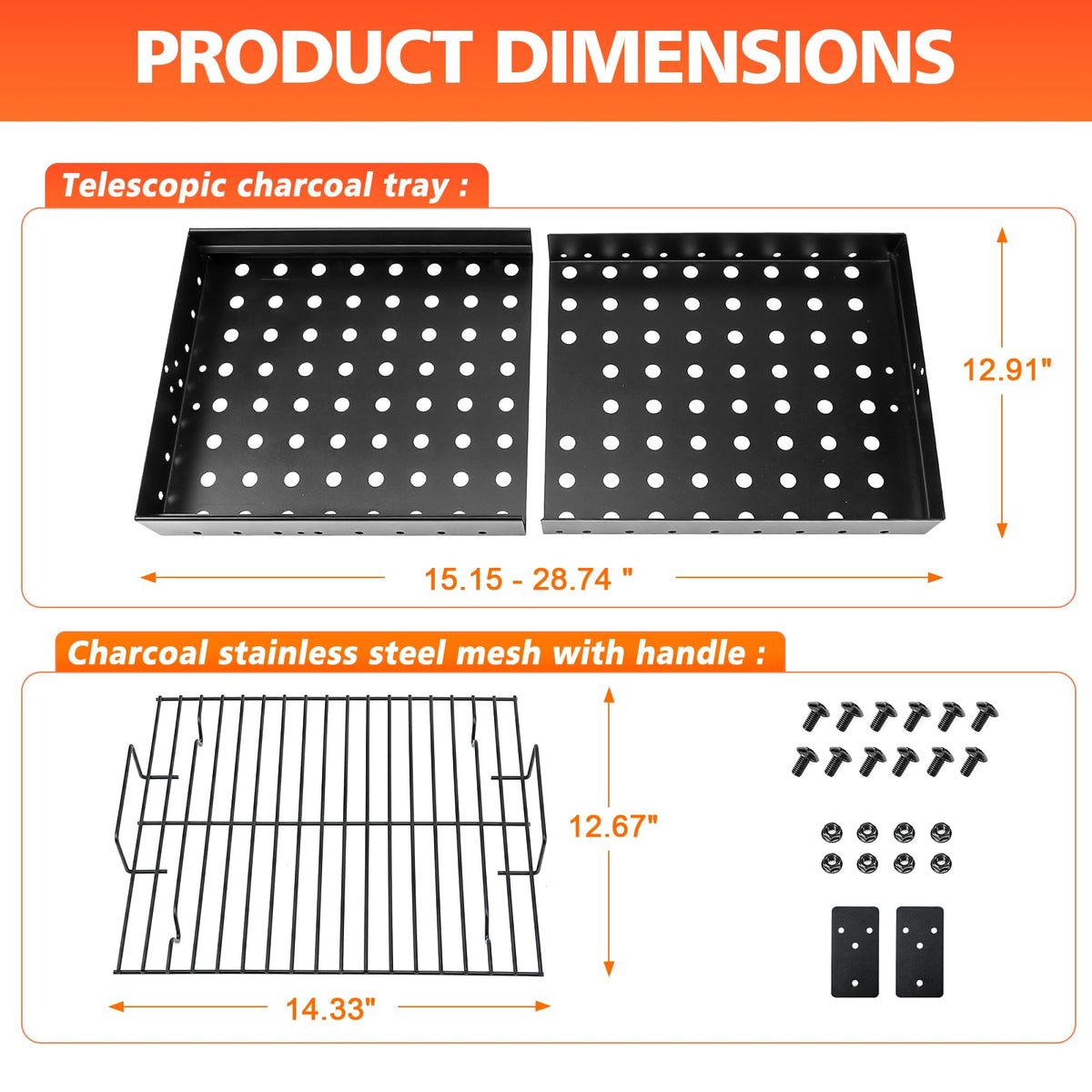 Uniflasy charcoal tray easy-clean ash outlet for fast post-cook cleanup