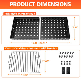 Uniflasy charcoal tray easy-clean ash outlet for fast post-cook cleanup