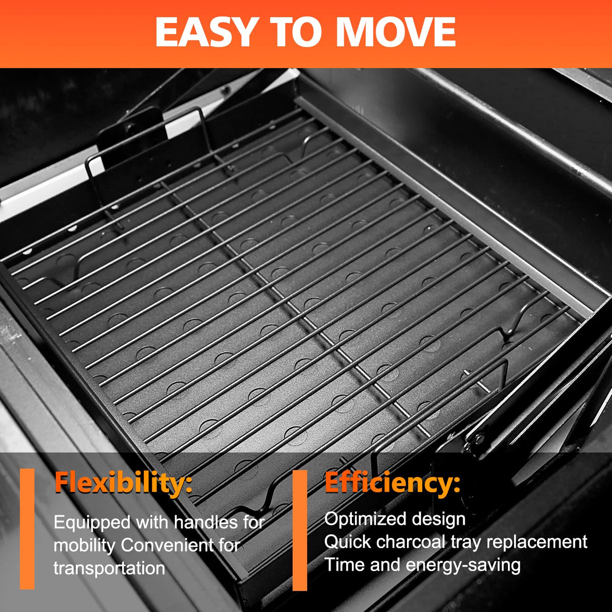 Uniflasy tray with integrated handles for easy lifting and repositioning