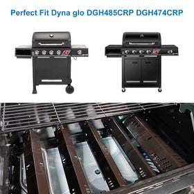 Uniflasy heat plate compatible with Dyna-Glo grills, easy retrofit for better performance.