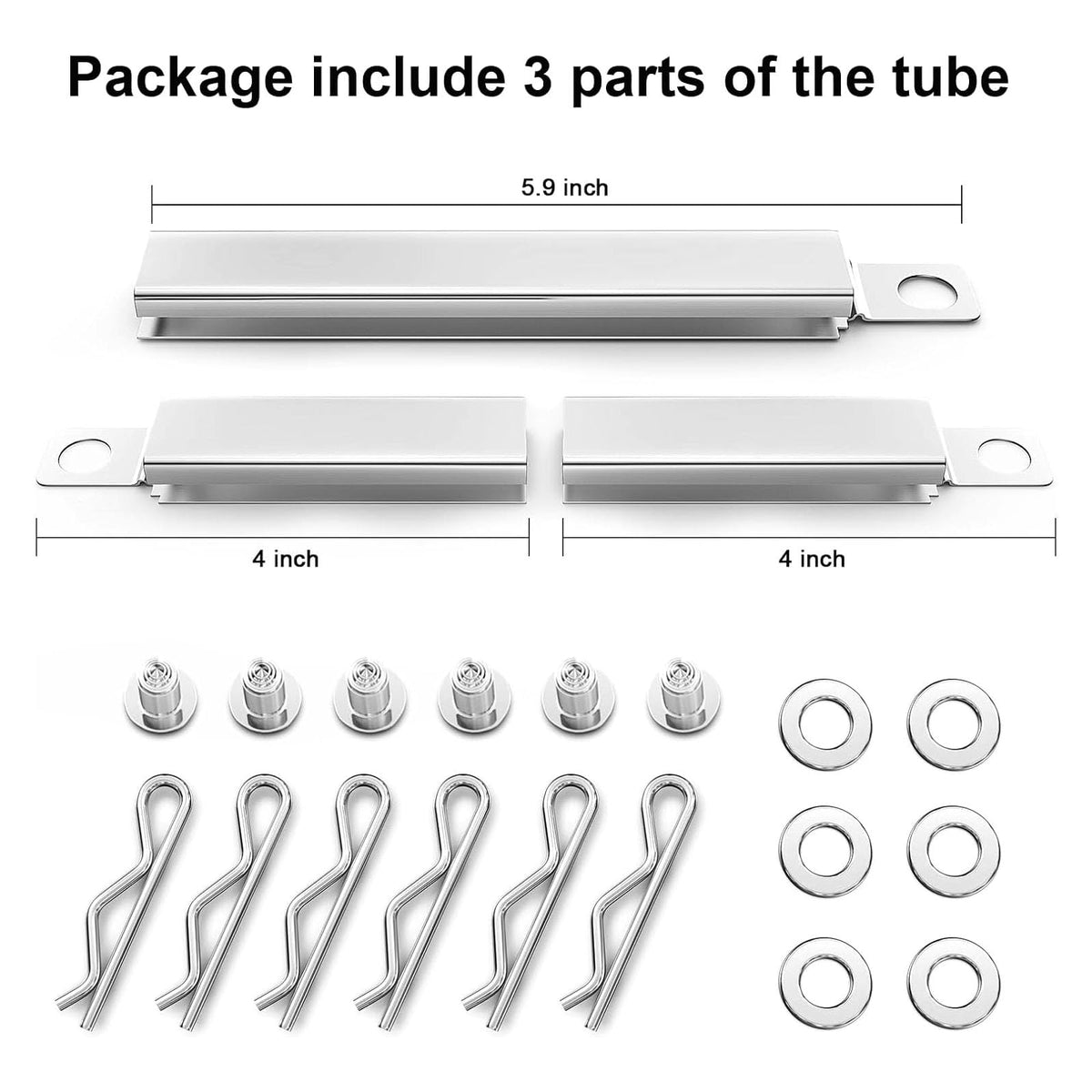 Uniflasy crossover tubes adjustable 5–9.5 inches for flexible grill fits.