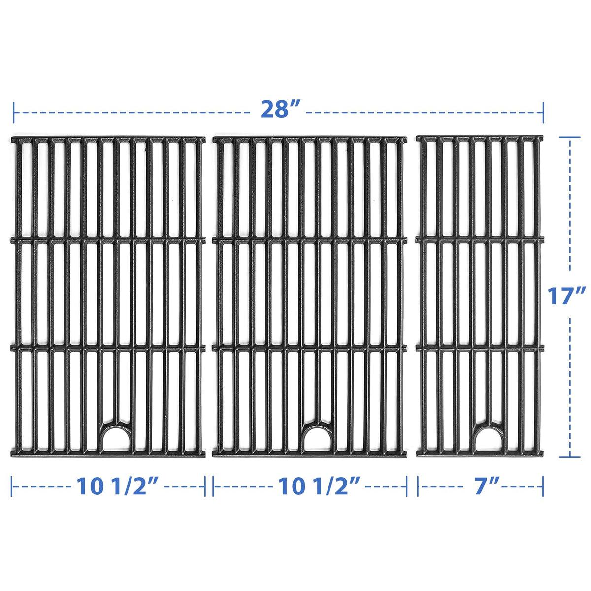 Uniflasy durable cast-iron sear grates retain heat for consistent grilling results.
