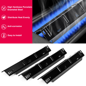 Uniflasy porcelain steel heat plate for Dyna-Glo ensures heat retention for searing.