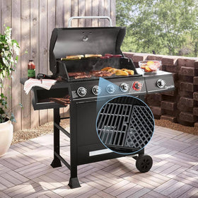Uniflasy Dynaglo durable cast iron grate resists chipping and warping.