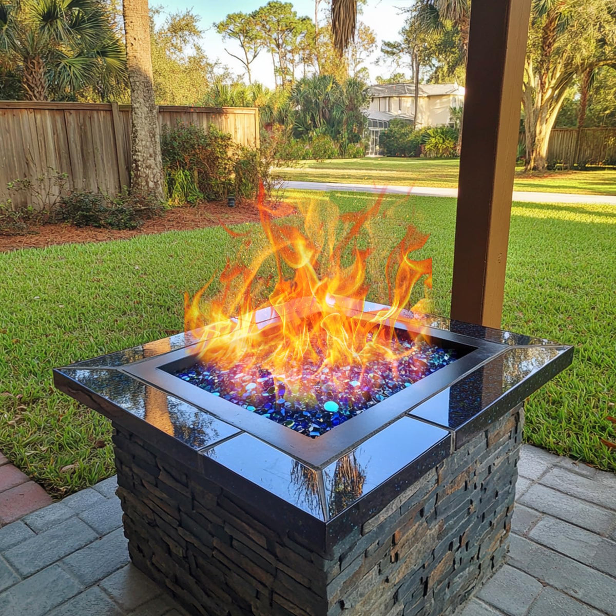 Uniflasy fire glass, easy-to-clean, smooth beads for simple maintenance.