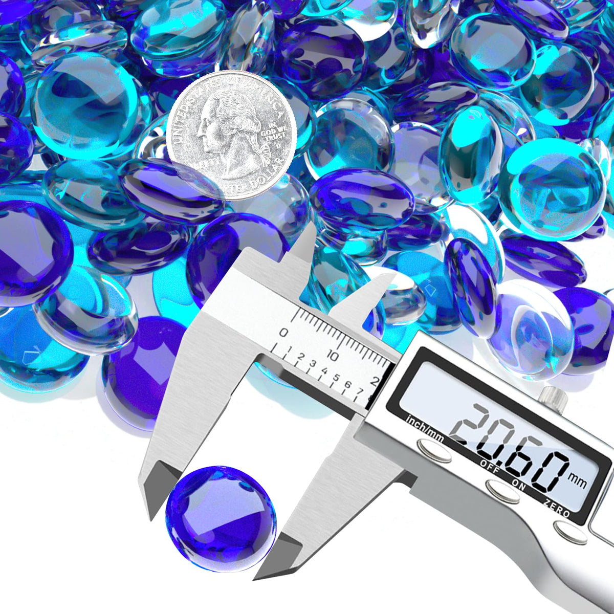 Uniflasy fire-pit glass beads in color collection, for dazzling flame accents.
