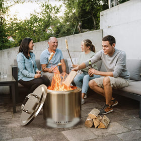 Uniflasy protective lid keeps rain and dust out of the fire pit