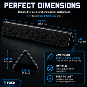 Uniflasy Flavorizer bars Weber Spirit 210 dimensions ensure a precise replacement fit.