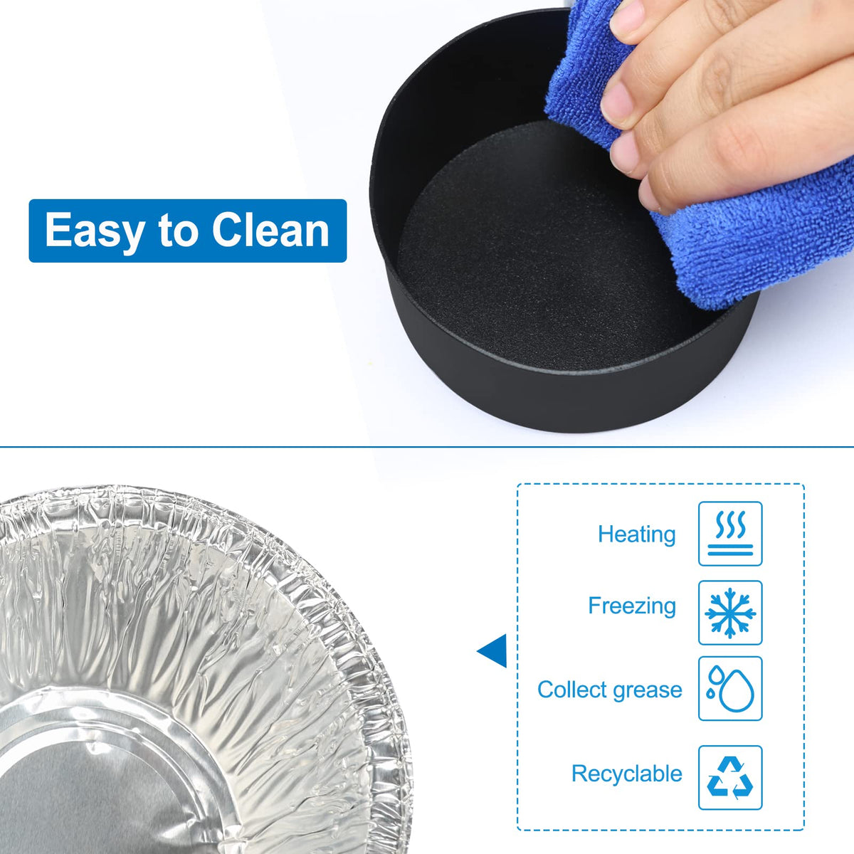 Uniflasy grease cup set with clip and liners in package